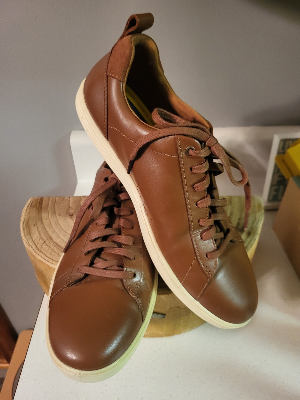 Cole Haan Grand Plus Crosscourt Mens Size 9 Brown Casual Classic Leather Shoes